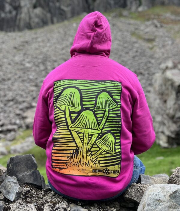 The Mushy Hoodie – Funky Hoodie with Mushroom Design by Born Free Printworks