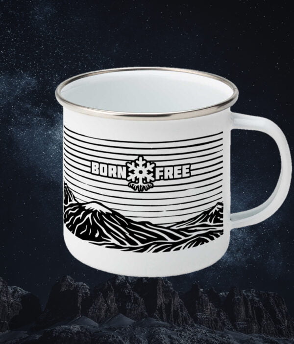 The Mountain Adventure Mug's durability and timeless design make it the perfect companion for outdoor escapades, campervan nights and cosy moments at home.